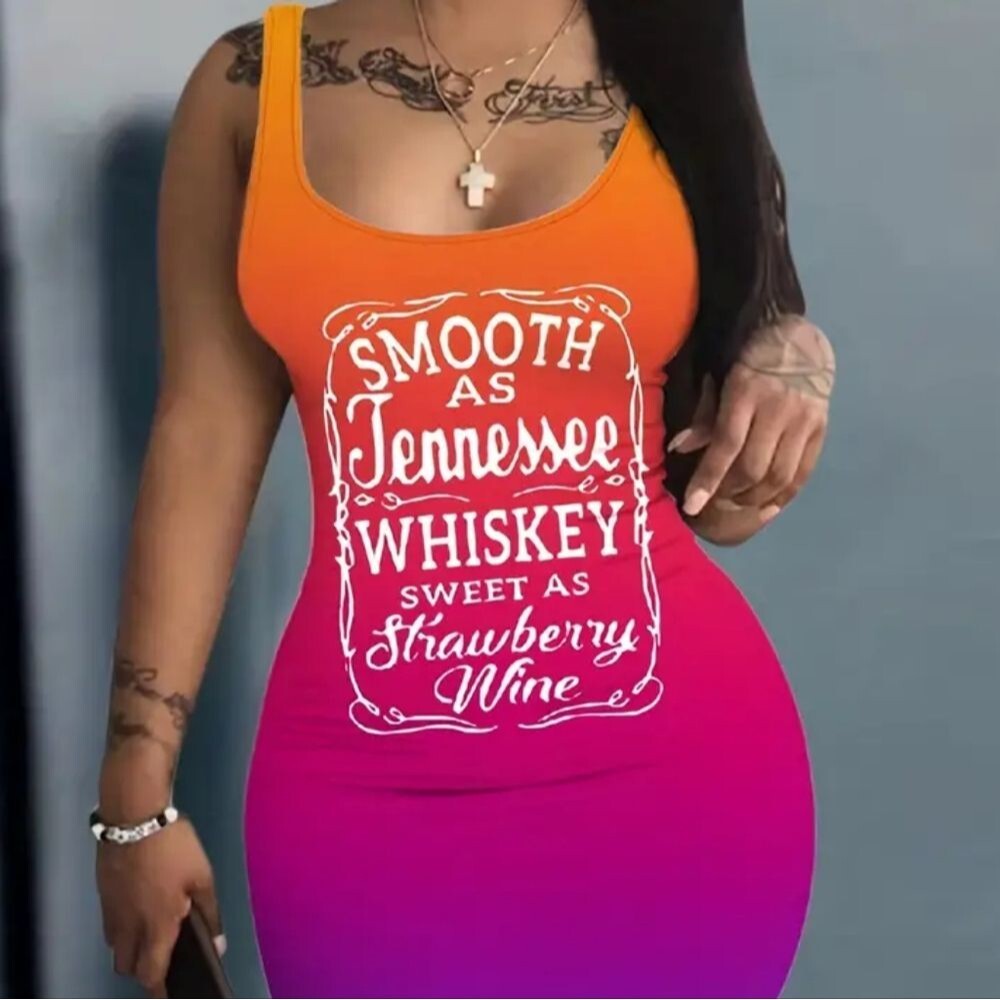 Smooth as Tennessee Whiskey Gradient Bodycon Dress | Sunset Ombre Mini Dress